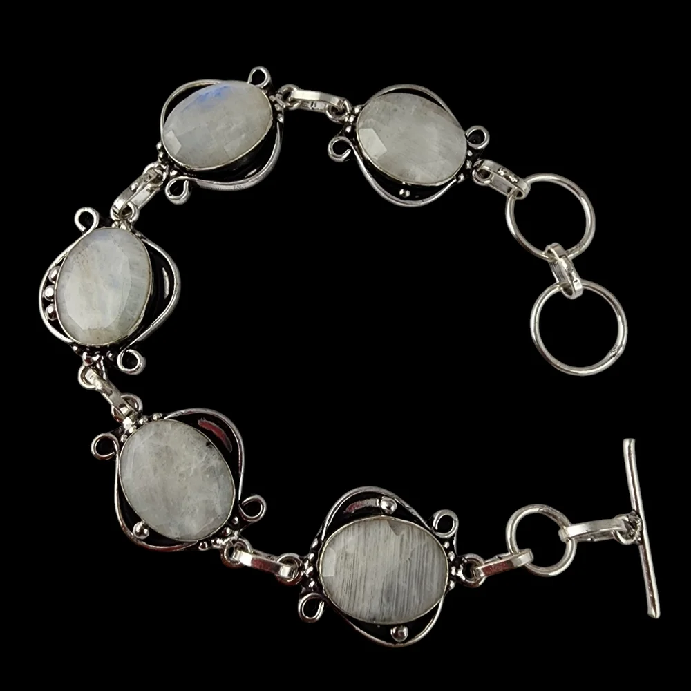 Artisan Silver Moonstone Link Bracelet
